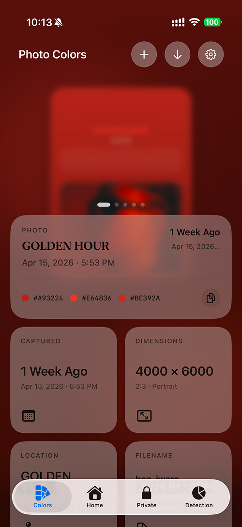 Photo colors card editor